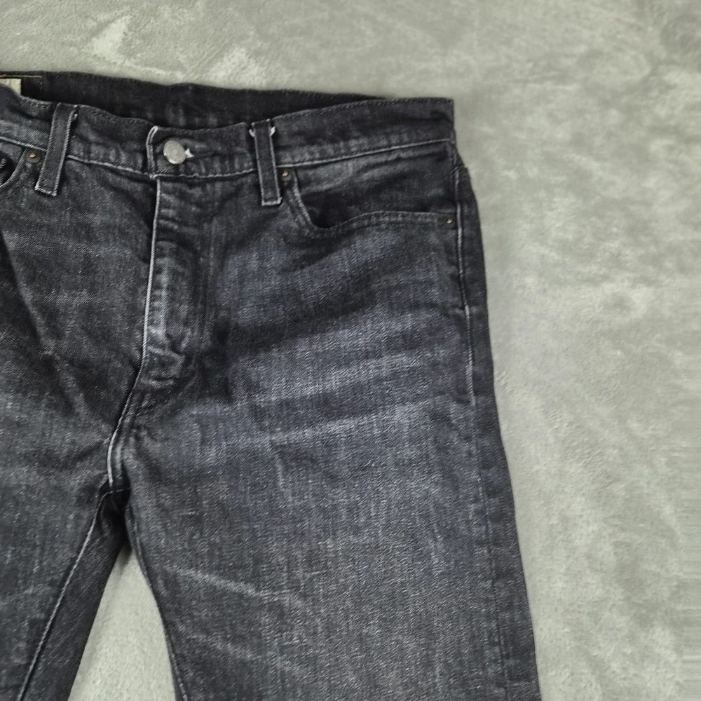 Levis Premium 513 Jeans Mens 34x34 Black Denim Slim Straight Stretch Pants